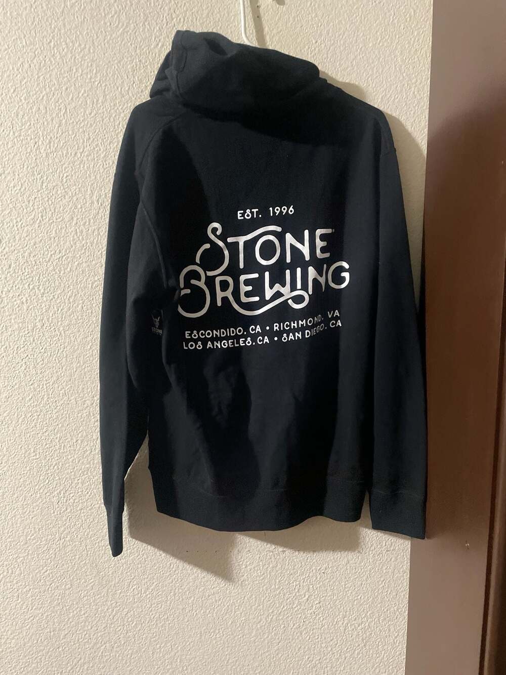 Stone Brewing Gargoyle Logo Graphic Full Zip Hoodie Black Size Large - Picture 5 of 6